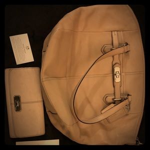 Coach Nude Turnlock Satchel and matching wallet